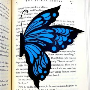 Blue and Black Butterfly 3D Printed Bookmark